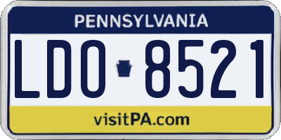 PA license plate LDO8521