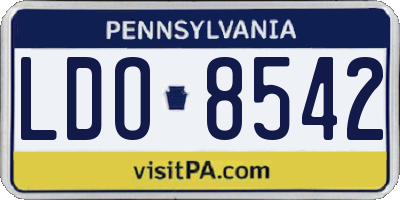 PA license plate LDO8542