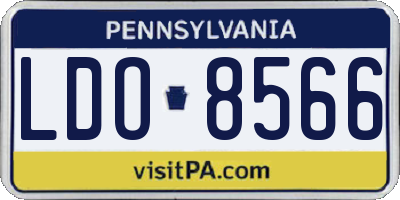 PA license plate LDO8566