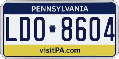 PA license plate LDO8604