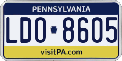 PA license plate LDO8605