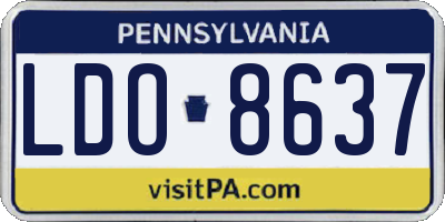 PA license plate LDO8637