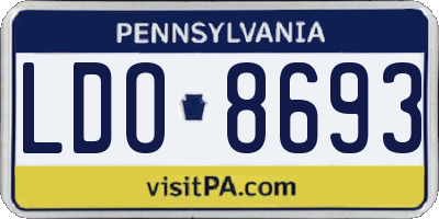 PA license plate LDO8693