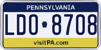 PA license plate LDO8708