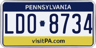 PA license plate LDO8734