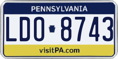 PA license plate LDO8743