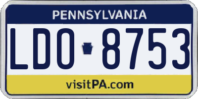 PA license plate LDO8753