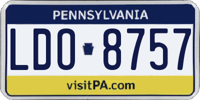 PA license plate LDO8757