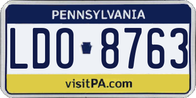 PA license plate LDO8763