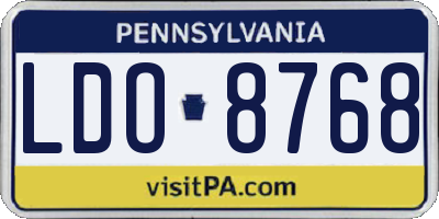 PA license plate LDO8768