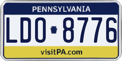 PA license plate LDO8776