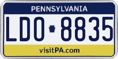 PA license plate LDO8835