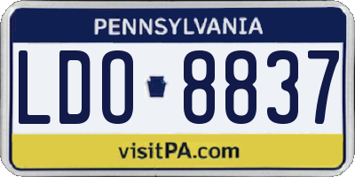 PA license plate LDO8837