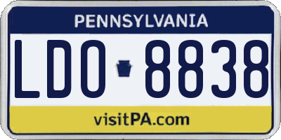 PA license plate LDO8838