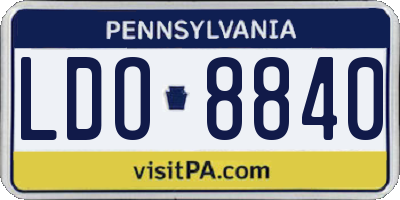 PA license plate LDO8840