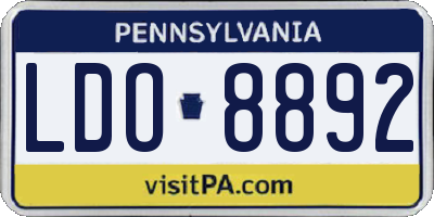 PA license plate LDO8892