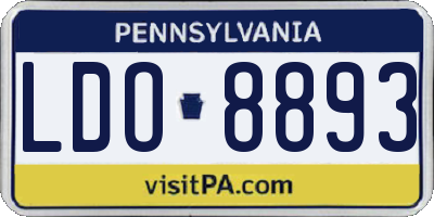 PA license plate LDO8893