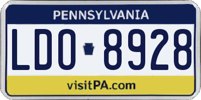 PA license plate LDO8928