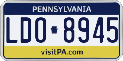 PA license plate LDO8945