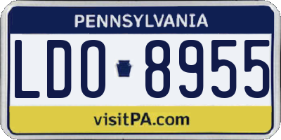 PA license plate LDO8955