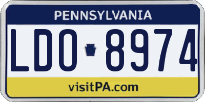 PA license plate LDO8974