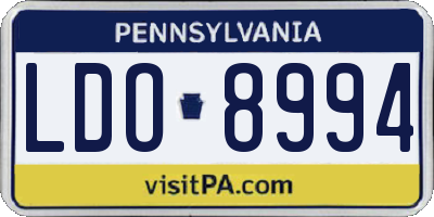 PA license plate LDO8994