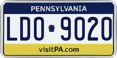 PA license plate LDO9020