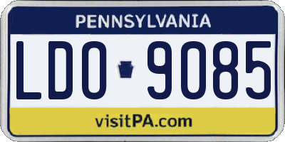 PA license plate LDO9085