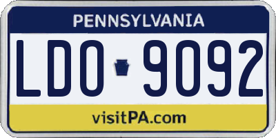 PA license plate LDO9092