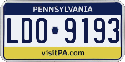 PA license plate LDO9193
