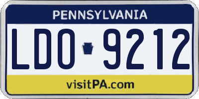 PA license plate LDO9212