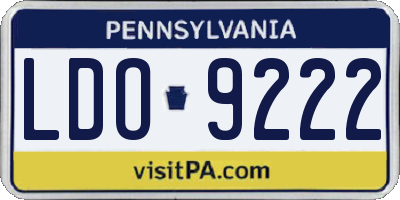 PA license plate LDO9222