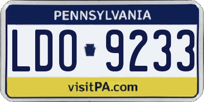 PA license plate LDO9233