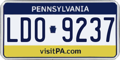 PA license plate LDO9237