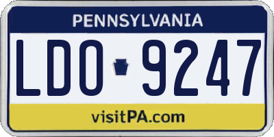 PA license plate LDO9247