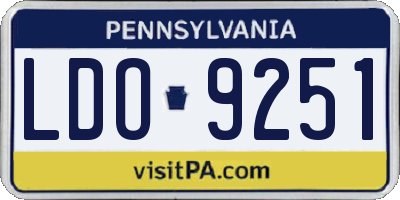 PA license plate LDO9251