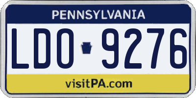 PA license plate LDO9276