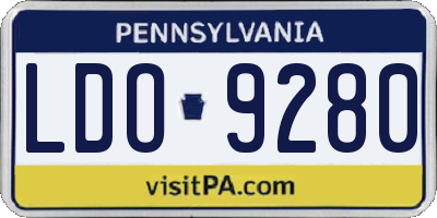 PA license plate LDO9280