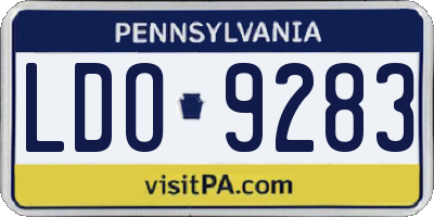 PA license plate LDO9283