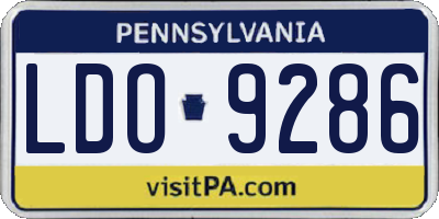 PA license plate LDO9286