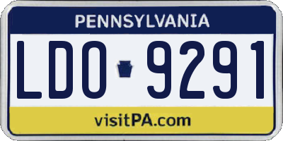 PA license plate LDO9291