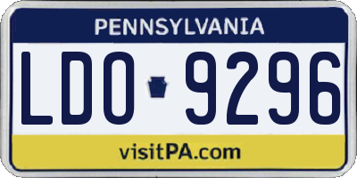 PA license plate LDO9296
