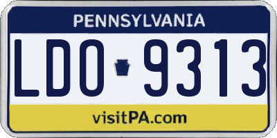 PA license plate LDO9313