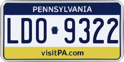 PA license plate LDO9322