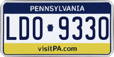 PA license plate LDO9330