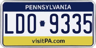 PA license plate LDO9335
