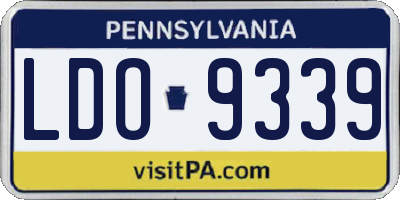 PA license plate LDO9339