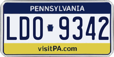 PA license plate LDO9342