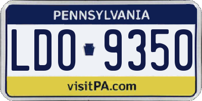 PA license plate LDO9350