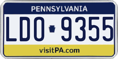 PA license plate LDO9355
